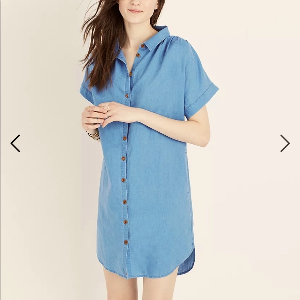 Madewell Linen Cotton Light Wash Chambray Button Down Shirtdress Shirt Dress - Picture 5 of 12